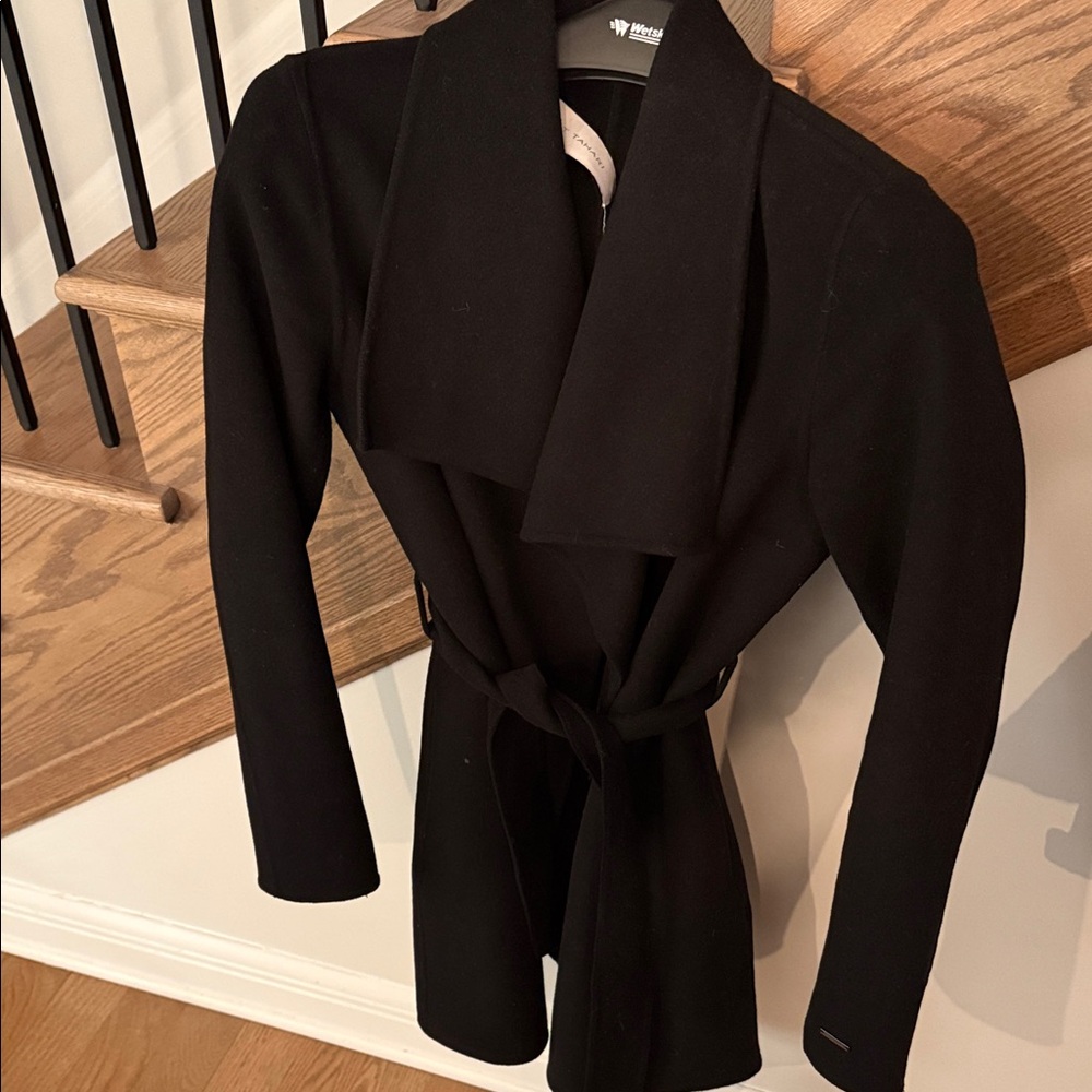 T Tahari Black Trench Coat